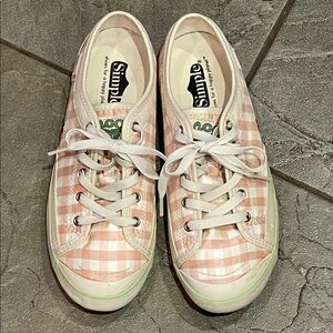 Simple Women's Pink and White Checkered Eco Sneaks